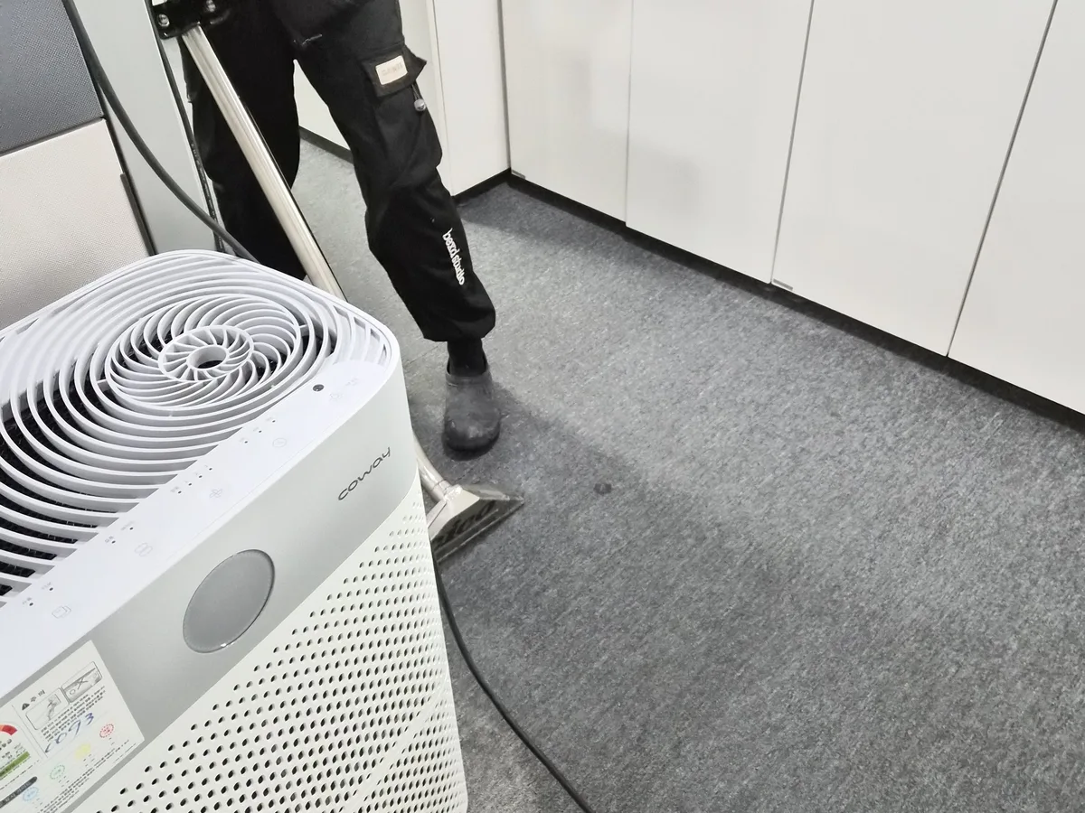 함양군 수동면 사업장 로비·복도 카페트 바닥 위생청소 사례 - 행진크린